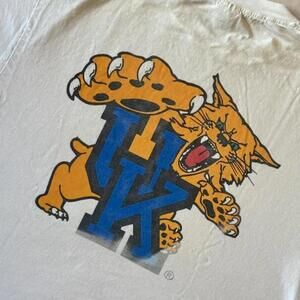Vintage 90s University of Kentucky Wildcats White T-Shirt UK Collegiate